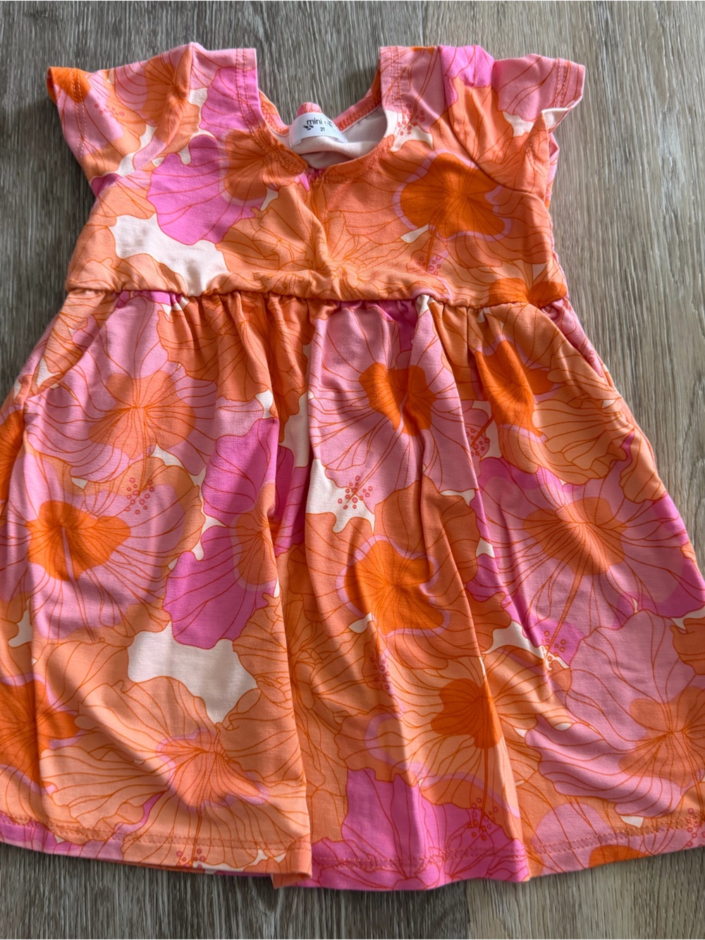 Fighting Eel Pink and Orange Hibiscus Dress